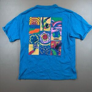 Scotch & Soda Amsterdam Blue Graphic T-Shirt Men’s XL Psychedelic Art Tee